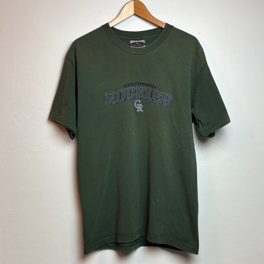 VTG Colorado Rockies Antigua Men’s Large Green Short Sleeve T-Shirt Baseball